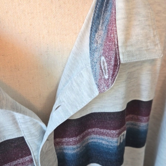 Travis Mathew Men’s Golf Polo Cabana Chest Stripe Performance Heather Gray XXL - Picture 4 of 9